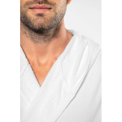 Unisex organic hooded bathrobe